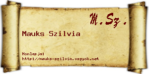 Mauks Szilvia névjegykártya